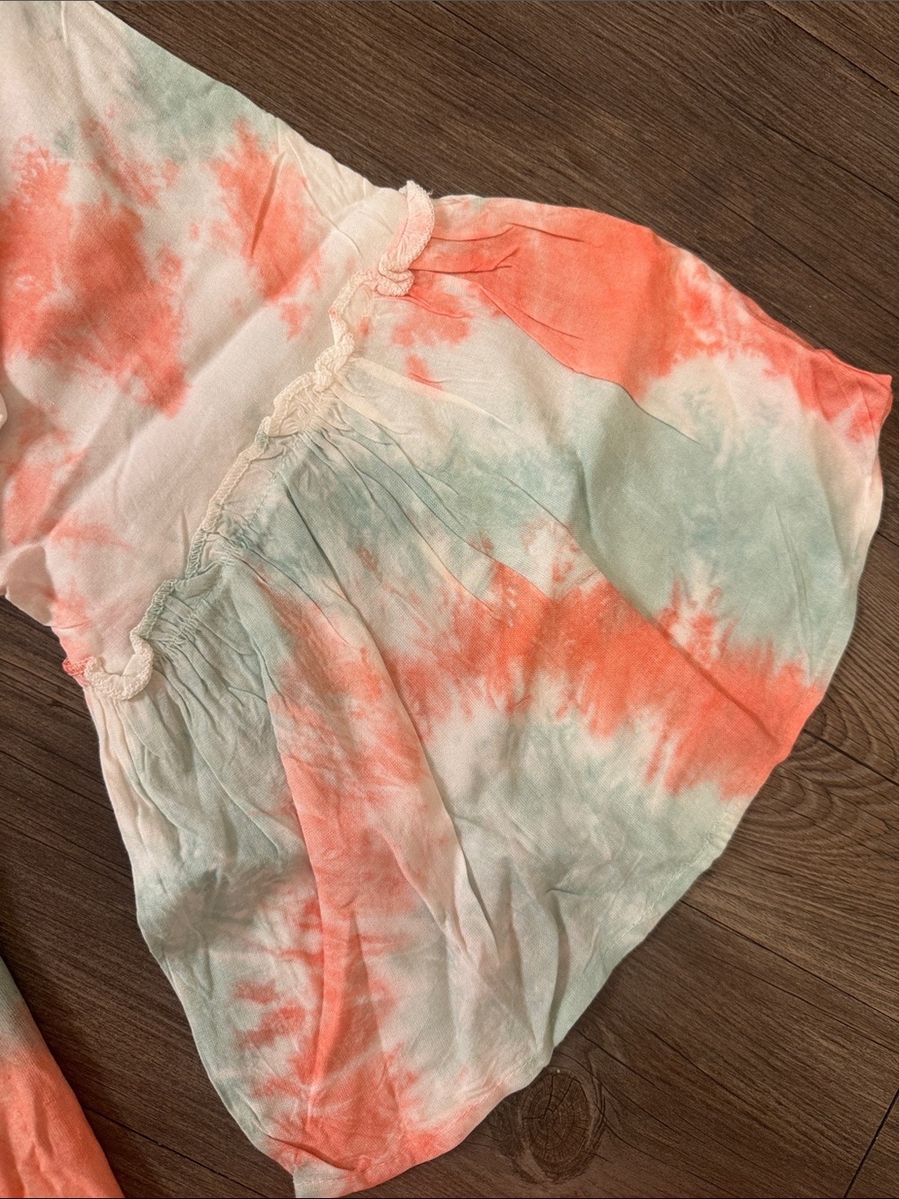 🆕 White Waves Flowy Coral & Mint Tie-Dye 2 Piece Set. S/M. NWT!🌴☀️ - Picture 3 of 4